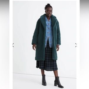 Madewell Teal Teddy Coat